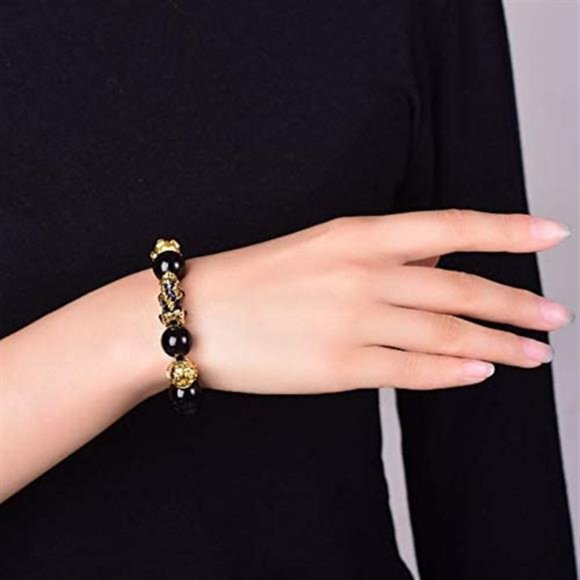 CYPRES 2 Pcs Feng Shui Black Obsidian Wealth Bracelet|Pi Xiu Bracelet - Picture 6 of 7